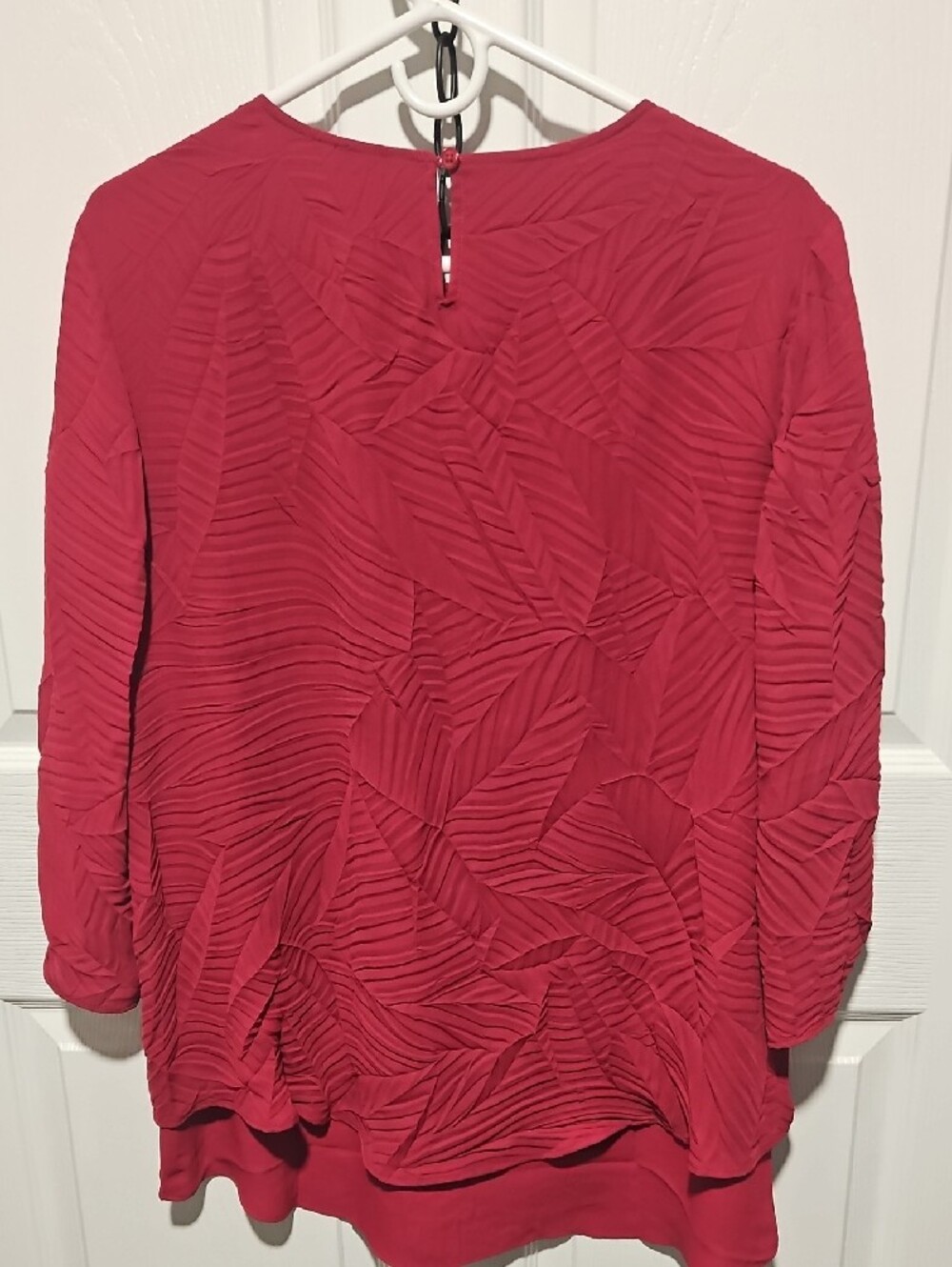 Chico's Raspberry Textured Layered Blouse - Picture 6 of 7